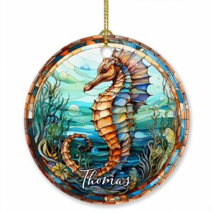 Personalized Seahorse Christmas Ornament