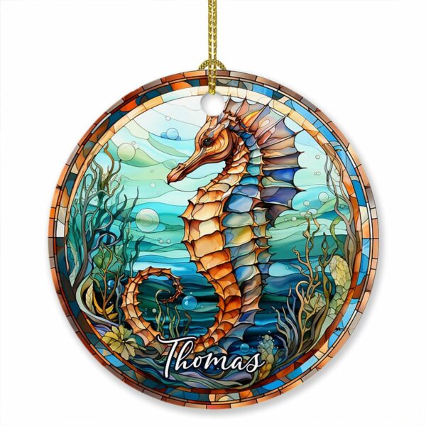 Personalized Seahorse Christmas Ornament
