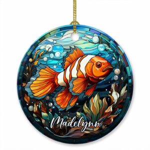 Clownfish Lover Ornament Christmas, Personalized Clownfish Christmas Ornament
